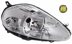 PHARE FIAT GRANDE PUNTO 2005-2008 14 BROCHES / BASE CHROMÉE / DROIT