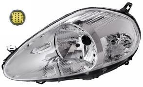 PHARE AVANT FIAT PUNTO 2005-2008 14 BROCHES / BASE CHROMÉE / GAUCHE