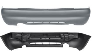 PARE-CHOCS FORD ESCORT 1995-1999 ARRIÈRE / MODÈLE 16V-TDI / AVEC RENFORT PLASTIQUE / AVEC APPRET