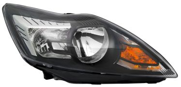 PHARE AVANT FORD FOCUS 2008-2011 BASE NOIRE / CHROMÉ / DROIT