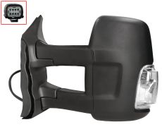 RÉTROVISEUR FORD TRANSIT 2014-2019 BRAS LONG / MANUEL / FEU CLIGNOTANT BLANC (WY5W) / GAUCHE