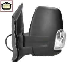 RÉTROVISEUR FORD TRANSIT 2019-> BRAS COURT / ÉLÉCTRIQUE / CHAUFFANT / FEU CLIGNOTANT BLANC (WY16W) / GAUCHE