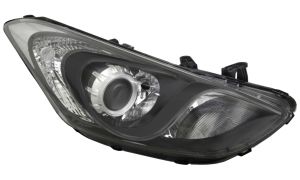 PHARE AVANT HYUNDAI I30 2012-2016 LAMPE H7+H7+H7 / DETAIL NOIR / DROIT