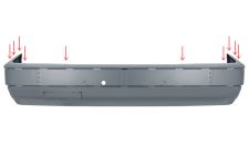 PARE-CHOCS MERCEDES CLASE E (W124) 1989-1995 AVANT / SANS A/C / AVEC TROUS MOULURE SUPÉRIEUR / AVEC APPRET