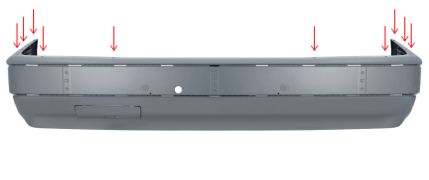 PARE-CHOCS MERCEDES CLASE E (W124) 1989-1995 AVANT / SANS A/C / AVEC TROUS MOULURE SUPÉRIEUR / AVEC APPRET