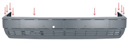PARE-CHOCS MERCEDES CLASE E (W124) 1989-1995 AVANT / AVEC A/C / AVEC TROUS MOULURE SUPÉRIEURE / AVEC APPRET