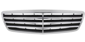 GRILLE MERCEDES CLASE C (W203) 2004-2007 FACE AVANT / COMPLÈTE / CHROMÉE / NOIRE