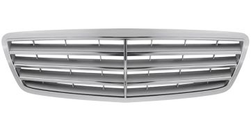 GRILLE MERCEDES CLASE C (W203) 2004-2007 FACE AVANT / COMPLÈTE / CHROMÉE / ARGENT
