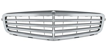 GRILLE MERCEDES CLASE C (W204) 2007-2011 FACE AVANT / MODÈLE ELEGANCE / CHROMÉE / GRIS