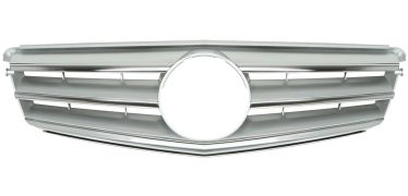 GRILLE MERCEDES CLASE C (W204) 2007-2011 FACE AVANT / MODÈLE AMG / CHROMÉE / ARGENT