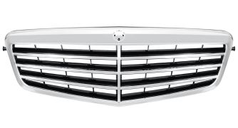 GRILLE MERCEDES CLASE E (W212) 2009-2013 FACE AVANT / CHROMÉE / NOIRE 