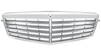 GRILLE MERCEDES CLASE E (W212) 2009-2013 FACE AVANT / CHROMÉE / GRIS ARGENT