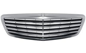 GRILLE MERCEDES CLASE S (W221) 2005-2009 FACE AVANT / COMPLÈTE / NOIRE / CHROMÉE