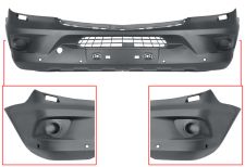 PARE-CHOCS MERCEDES SPRINTER (906) 2013-2018 AVANT / AVEC LAVEPHARES / AVEC 6 CAPTEUR / AVEC PARK ASSIST / LISSE PRET A PEINDRE 