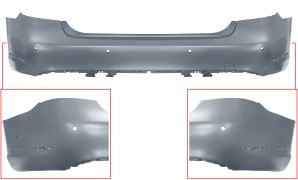 PARE-CHOCS MERCEDES CLASE E (W212) 2013-2016 ARRIÈRE / SEDAN / AVEC TROUS MOULURE / AVEC CAPTEUR / AVEC APPRET