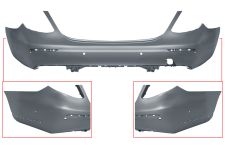 PARE-CHOCS MERCEDES CLASE E (W213) 2016-2020 ARRIÈRE / SEDAN / AVEC TROUS MOULURE / AVEC CAPTEUR / AVEC APPRET