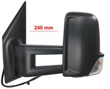 RÉTROVISEUR MERCEDES SPRINTER (907/910) 2018-> LARGEUR VÉHICULE (2015MM-2300MM) / BRAS MOYEN (240MM) / ÉLÉCTRIQUE / CHAUFFANT / FEU CLIGNOTANT DÉCOUVERT / GAUCHE