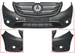 PARE-CHOCS MERCEDES VITO (W447) 2014-> AVANT / AVEC GRILLE / AVEC ANTIBROUILLARDS / AVEC 4 CAPTEUR
