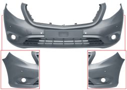 PARE-CHOCS MERCEDES VITO (W447) 2014-> AVANT / SANS GRILLE / AVEC ANTIBROUILLARDS / AVEC 4 CAPTEUR / AVEC APPRET