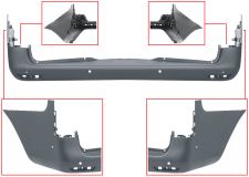 PARE-CHOCS MERCEDES VITO (W447) 2014-> ARRIÈRE / CHASSIS LONG / AVEC 6 CAPTEUR / AVEC SUPPORTS DISPOSITIF VISUEL D'ANGLE MORT / AVEC APPRET