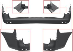 PARE-CHOCS MERCEDES VITO (W447) 2014-> ARRIÈRE / CHASSIS LONG / AVEC SUPPORTS DISPOSITIF VISUEL D'ANGLE MORT