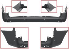 PARE-CHOCS MERCEDES VITO (W447) 2014-> ARRIÈRE / CHASSIS LONG / AVEC 6 CAPTEUR / AVEC SUPPORTS DISPOSITIF VISUEL D'ANGLE MORT
