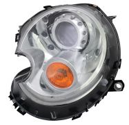 PHARE AVANT MINI COOPER 2007-2010 XENON / BASE CHROMÉE / FEU CLIGNOTANT ORANGE / GAUCHE