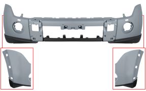 PARE-CHOCS MITSUBISHI MONTERO 2007-2011 AVANT / AVEC MOULURE AILE / AVEC LAVEPHARES / AVEC APPRET 