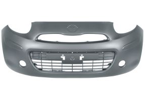 PARE-CHOCS NISSAN MICRA 2010-2013 AVANT / AVEC TROUS CONTOUR GRILLE / AVEC ANTIBROUILLARDS / AVEC APPRET