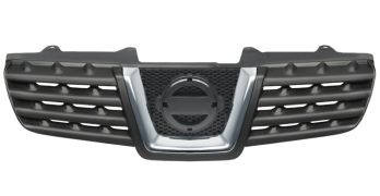 GRILLE NISSAN QASHQAI 2007-2010 FACE AVANT NOIRE / MOULURE CHROMÉE 