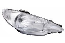 PHARE AVANT PEUGEOT 206 1998-2008 OPTIQUE SIMPLE / LAMPE H4 / DROIT