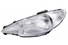 PHARE AVANT PEUGEOT 206 1998-2008 OPTIQUE SIMPLE / LAMPE H4 / GAUCHE