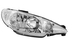 PHARE AVANT PEUGEOT 206 1998-2008 OPTIQUE DOUBLE / LAMPE H7+H7 / DROIT