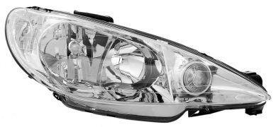 PHARE AVANT PEUGEOT 206 1998-2008 OPTIQUE DOUBLE / LAMPE H7+H7 / DROIT