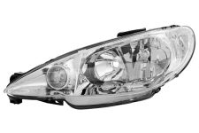 PHARE AVANT PEUGEOT 206 1998-2008 OPTIQUE DOUBLE / LAMPE H7+H7 / GAUCHE