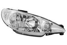 PHARE AVANT PEUGEOT 206 1998-2008 OPTIQUE DOUBLE / LAMPE H1+H7 / DROIT
