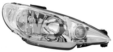 PHARE AVANT PEUGEOT 206 1998-2008 OPTIQUE DOUBLE / LAMPE H1+H7 / DROIT