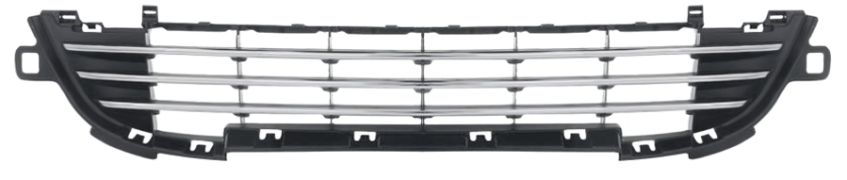 GRILLE PEUGEOT 207 2009-2012 PARE-CHOCS AVANT / INFÉRIEURE / MOULURES CHROMÉES / CENTRALE 