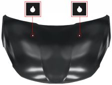 CAPOT PEUGEOT 208 2012-2015 AVANT / AVEC TROUS ESSUIS GLACES RONDS