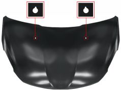 CAPOT PEUGEOT 208 2012-2015 AVANT / AVEC TROUS ESSUIS GLACES RONDS