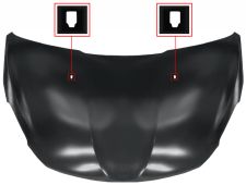 CAPOT PEUGEOT 208 2012-2015 AVANT / AVEC TROUS ESSUIS GLACES CARRES