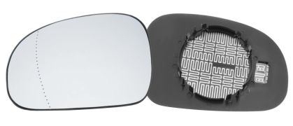 VERRE DE RÉTROVISEUR PEUGEOT 406 1995-1999 AVEC SUPPORT / CHAUFFANT / ASPHÉRIQUE / BLEU / GAUCHE