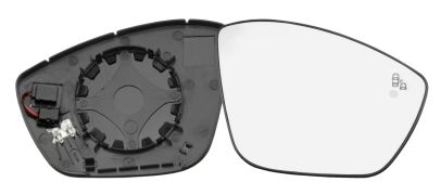 VERRE DE RÉTROVISEUR PEUGEOT 308 2013-2017 AVEC SUPPORT / CHAUFFANT / SIDE ASSIST / CONVEXE / DROIT