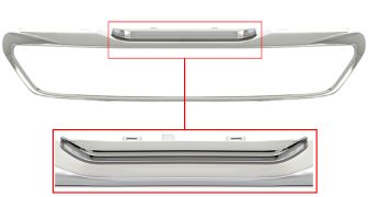 MOULURE GRILLE PEUGEOT 308 2013-2017 FACE AVANT / ACTIVE / CHROMÉE