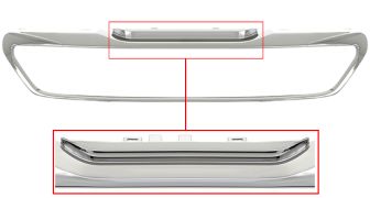 MOULURE GRILLE PEUGEOT 308 2013-2017 FACE AVANT / ALLURE / CHROMÉE