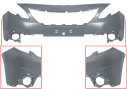 PARE-CHOCS PEUGEOT 2008 2016-2019 AVANT / SUPÉRIEURE / SANS TROUS MOULURE / AVEC APPRET