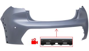 PARE-CHOCS PEUGEOT 208 2019-2023 ARRIÈRE / SUPÉRIEUR / MODÈLE GT LINE / AVEC TROUS MOULURE / AVEC 2 CAPTEUR / AVEC CAMÉRA