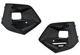 KIT GRILLES PEUGEOT 2008 2019-> PARE-CHOCS AVANT / AVEC TROUS ANTIBROUILLARDS / NOIR BRILLANT / GAUCHE+DROIT