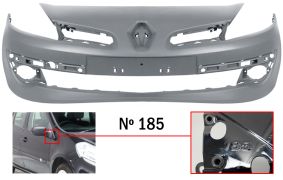 PARE-CHOCS RENAULT CLIO 2005-2009 AVANT / MODÈLE 185 / AVEC APPRET