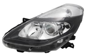 PHARE AVANT RENAULT CLIO 3 PHASE 2 2009-2012 BASE FONCÉE / LAMPES H1+H7+H7 / GAUCHE